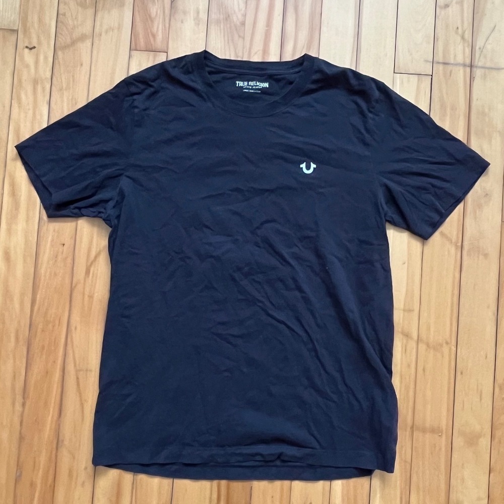 True Religion Mens Black Crew Neck Short Sleeve T Shirt Large 2016 collection